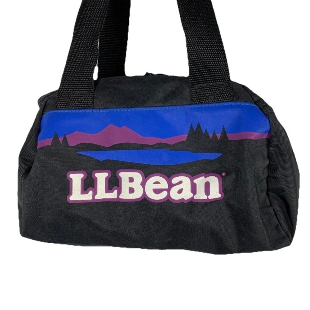 Vintage LL Bean‎ Black Mini Duffle Sunrise 90s Travel Toiletry Bag Hiking 12x7x7